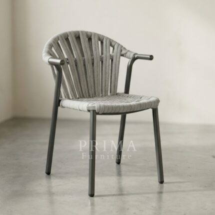 Oliver Modern Grey Dining Chair Curved Back Design