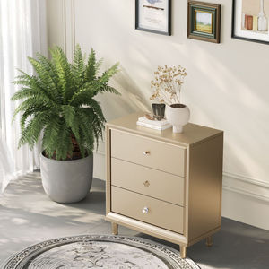 Solid Wood Bedroom Furniture Nightstand 3 Drawers Extendable Bedside Table for Living Room Hotel School-Wholesale Price