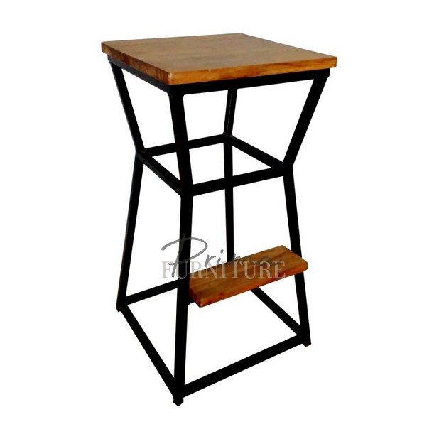Timothy Industrial Teak and Powder-Coated Metal Dining Chair
