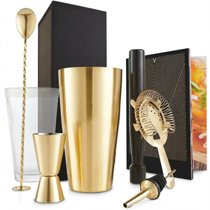 Bartender Kit Stainless Steel 7-Piece Bar Tool Set with Cocktail Shaker