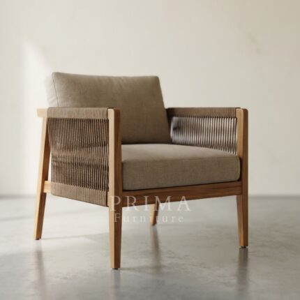 Robert Contemporary Lounge Armchair Woven Panel Design