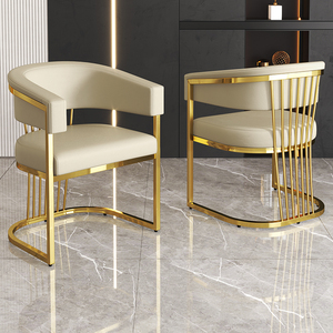 Modern Luxury Italian Nordic Leather High-Back Dining Chair