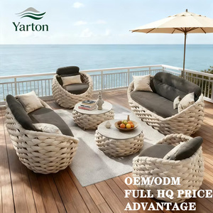 Custom Modern Outdoor Furniture Weather Resistant Rope Weaving Sofa Set