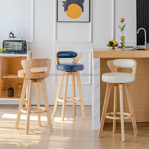 European Luxury Wooden High Counter Stool