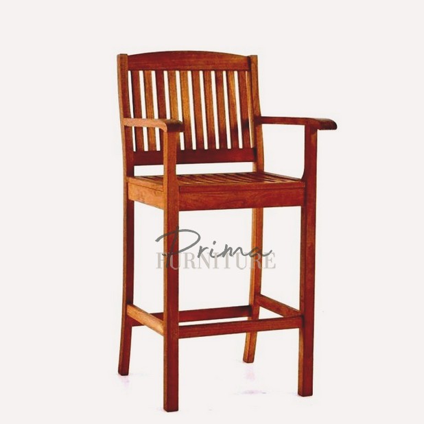 Abel High Back Teak Outdoor Dining and Bar Chair