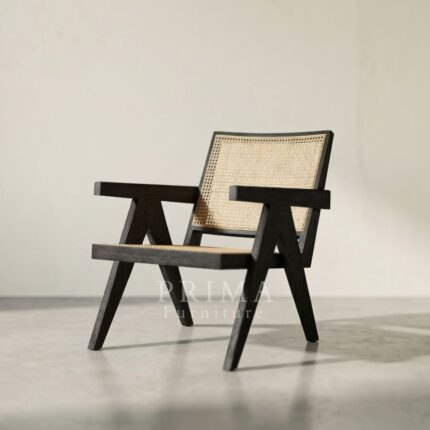 Ethan Modern Cane Wood Armchair Designer Lounge Chair