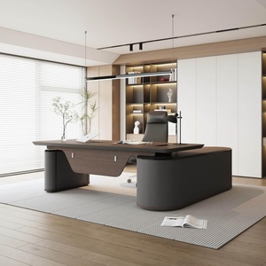 Free Shipping US Warehouse In Stock L Shape Director Table Office Manager Executive Office Desk Office Table With Side Table