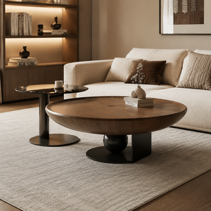 Modern Customizable Coffee Table For Living Room Wood Iron And Glass Center Tea Table BDZT25