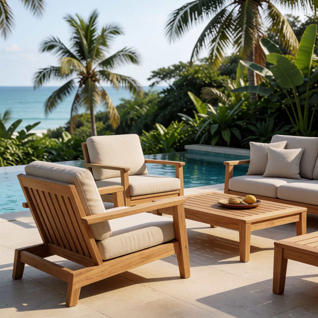 Custom grade A solid teak daybeds and loungers for hotel procurement